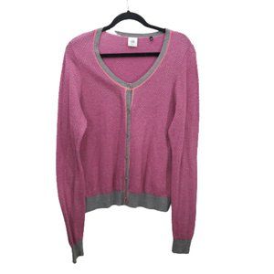 Cabi Pink Gray Geometric Pattern Meg Cardigan L